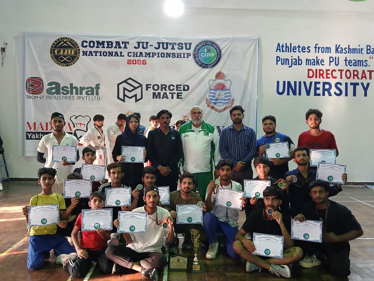 Presentation of recognition award to athlete by executive officials